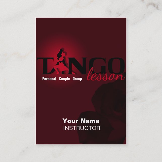 Tango Lesson - Business-, Schedule-, Profile Card (Front)