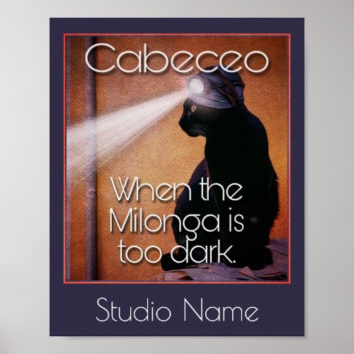 Tango Milonga Cat Cabeceos in a Dark Milonga Poster