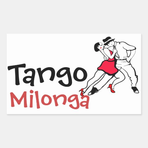 Tango Milonga Rectangular Sticker