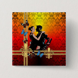 Tango on damask button