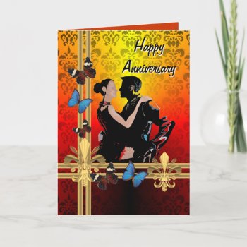 Tango On Damask Card by customizedgifts at Zazzle