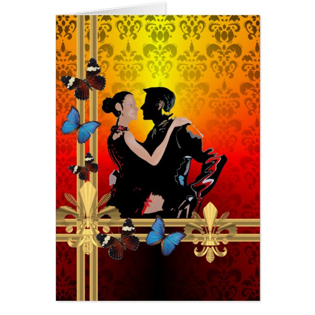 Tango on damask cards (Front)