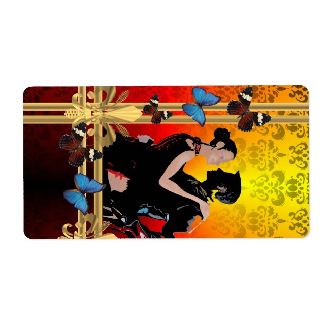 Tango on damask label (Front)
