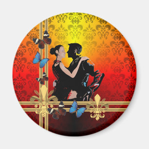 Tango on damask magnet