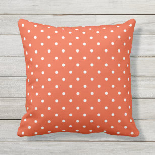Tango Orange Outdoor Pillows - Polka Dot