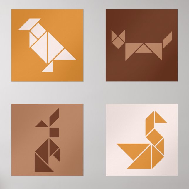 Tangram animals nursery wall art set (Front)