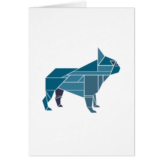 Tangram Frenchie, Blue (Front)