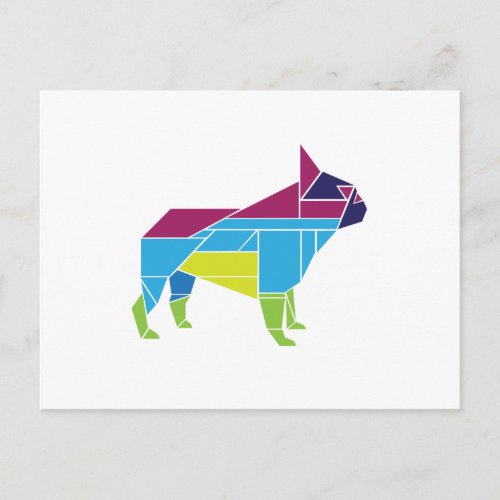 Tangram Frenchie Multicolored Postcard