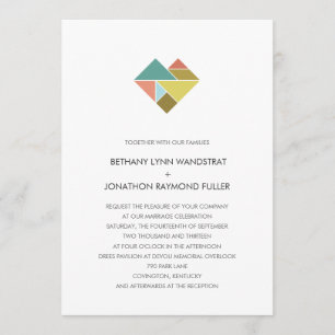 Tangram Heart Wedding Invitation