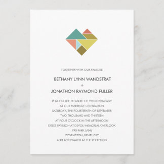 Tangram Heart Wedding Invitation