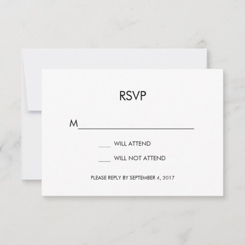 Tangram Heart Wedding RSVP Card Black Gold Silver