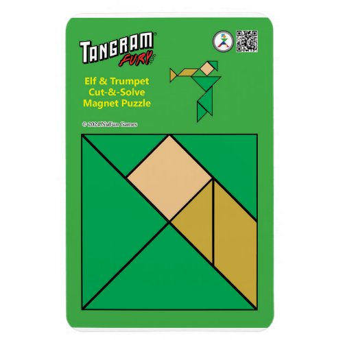 Tangram Quirky Elf Magnet  Vacuuming