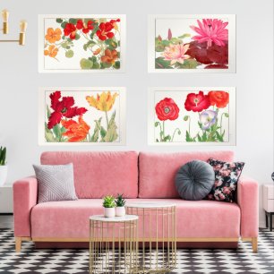 Tanigami Konan Vintage Flower Collection Wall Art Sets