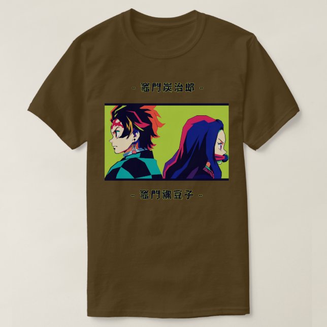 tanjiro kamado and nezuko kamado In Wpap Art T-Shirt (Design Front)