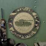 Tank and Camo Dart Board<br><div class="desc">The Tank and Camo Dart Board is a great way to show your support and have fun doing it. Customize to match your style using the Edit Design button.</div>