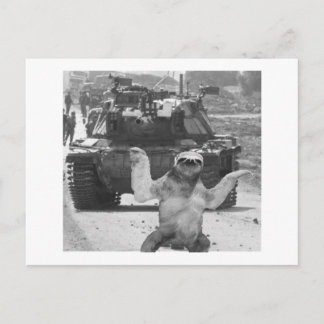 tank and sloth postcard