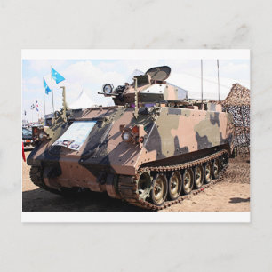 Tank: armored military vehicle postcard