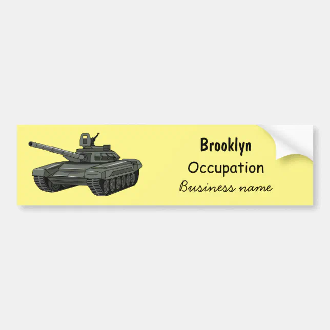 Message Sticker Tank Tank cartoon illustration bumper sticker | Zazzle
