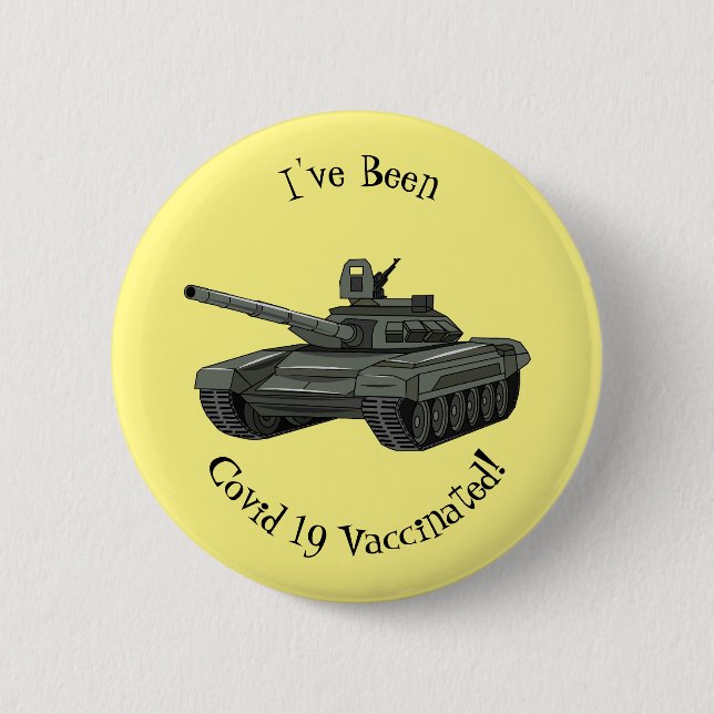 Tank cartoon illustration button (Front)
