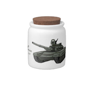 Tank cartoon illustration candy jar