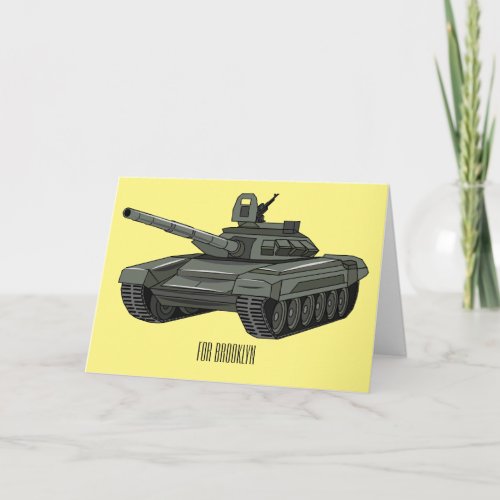 Tank cartoon illustration card
