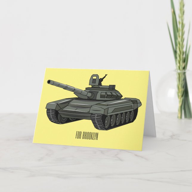 Tank cartoon illustration card (Front)