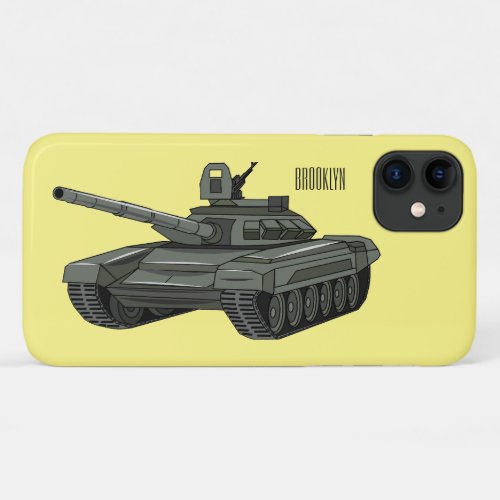 Tank cartoon illustration iPhone 11 case