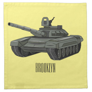 Tank cartoon illustration cloth napkin