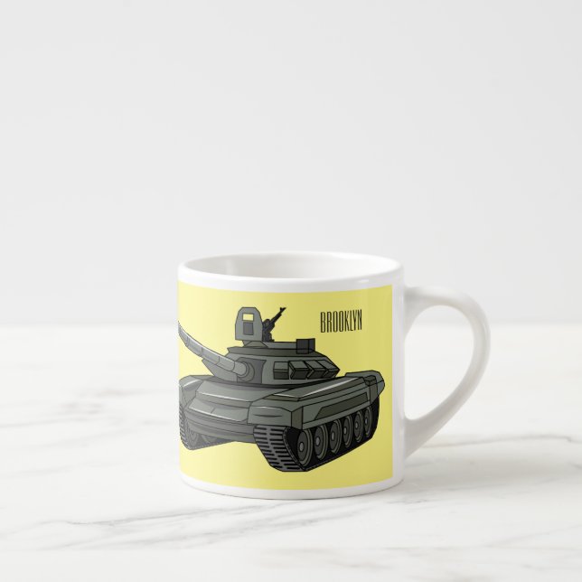 Tank cartoon illustration espresso cup (Right)