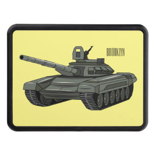 Tank cartoon illustration hitch cover