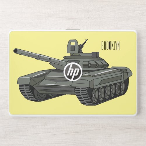 Tank cartoon illustration HP laptop skin