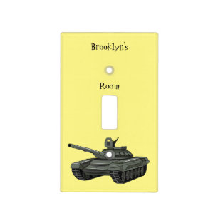 Tank cartoon illustration light switch cover