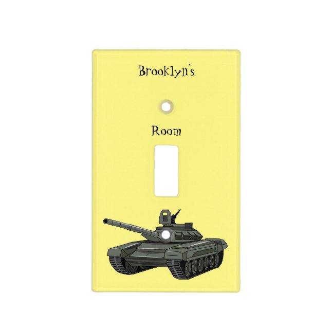 Tank cartoon illustration light switch cover (Front)