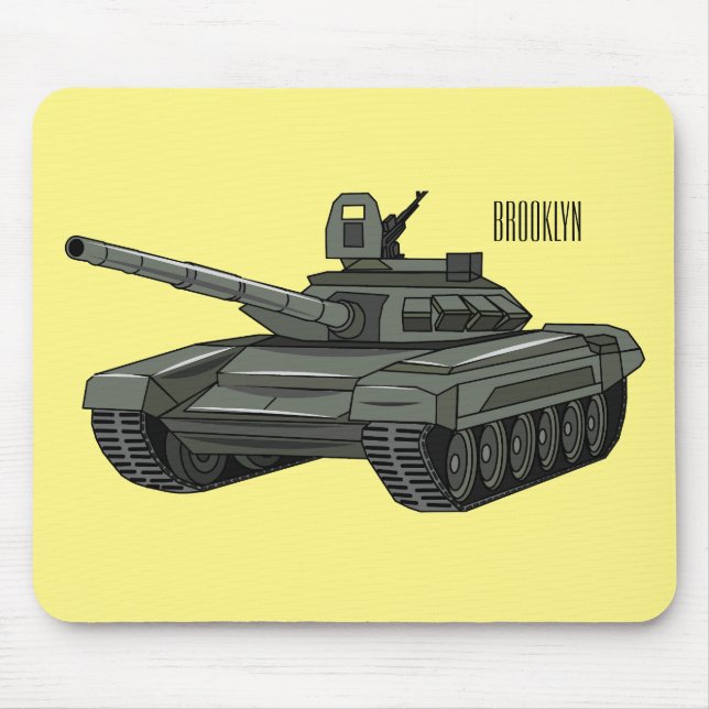 Tank cartoon illustration mouse pad (Front)