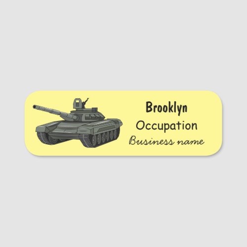 Tank cartoon illustration name tag