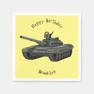 Tank cartoon illustration napkins
