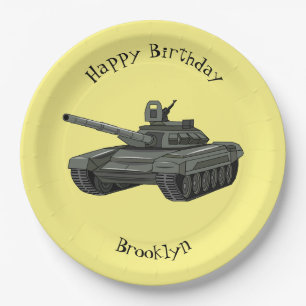 Tank cartoon illustration paper plates