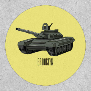 Tank cartoon illustration patch
