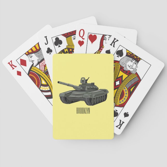 Tank cartoon illustration poker cards (Back)