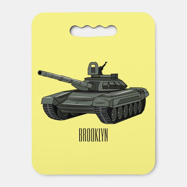Tank cartoon illustration seat cushion (Front Vertical)