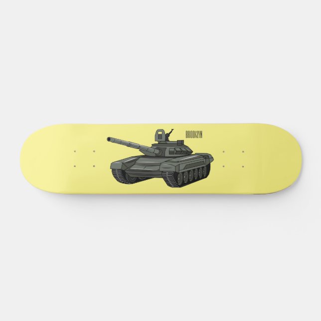 Tank cartoon illustration skateboard (Horz)