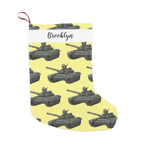 Tank cartoon illustration small christmas stocking