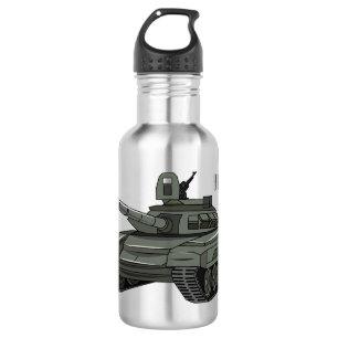 Tank cartoon illustration stainless steel water bottle