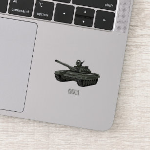 Tank cartoon illustration sticker