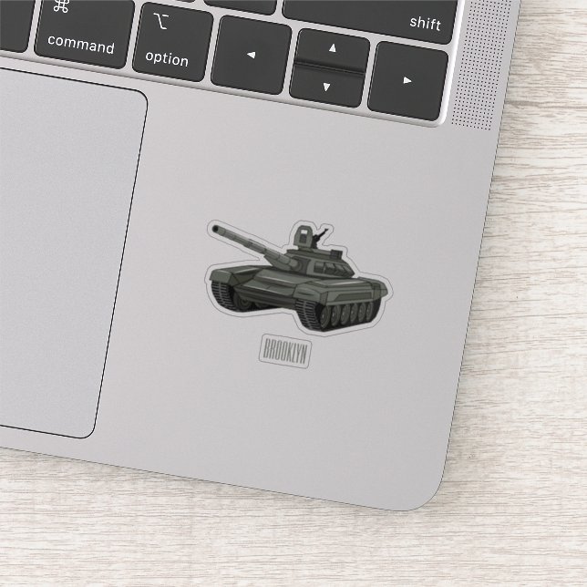 Tank cartoon illustration sticker (Detail)