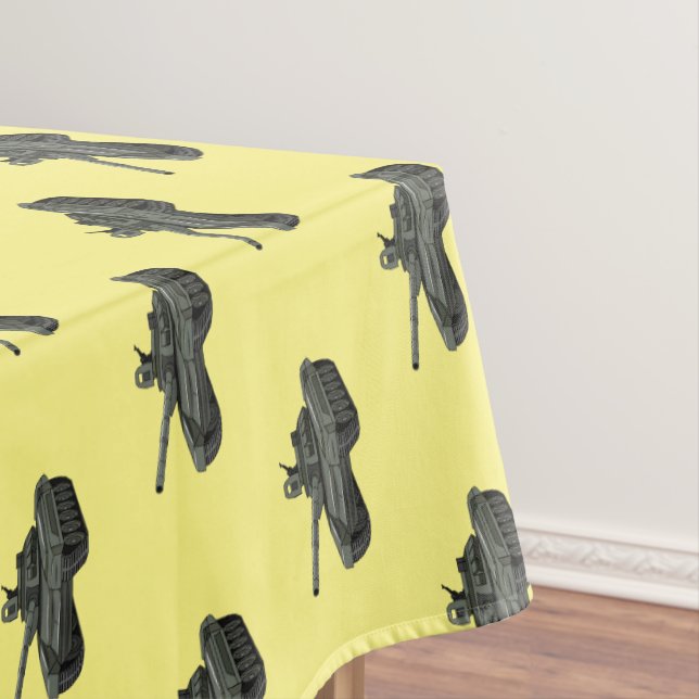 Tank cartoon illustration tablecloth (In Situ)