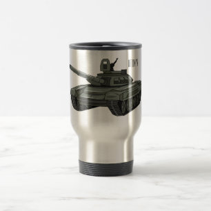 Tank cartoon illustration travel mug