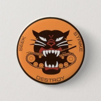 tank destroyer logo pinback button