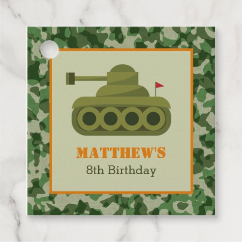 Tank Favor Tags _ Boy Army Military Soldier