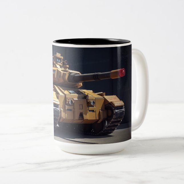 Tank from an alternate reality Two-Tone coffee mug (Front Right)
